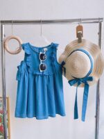 Girls Ruffles Detail Fit & Flare Dress With Hat