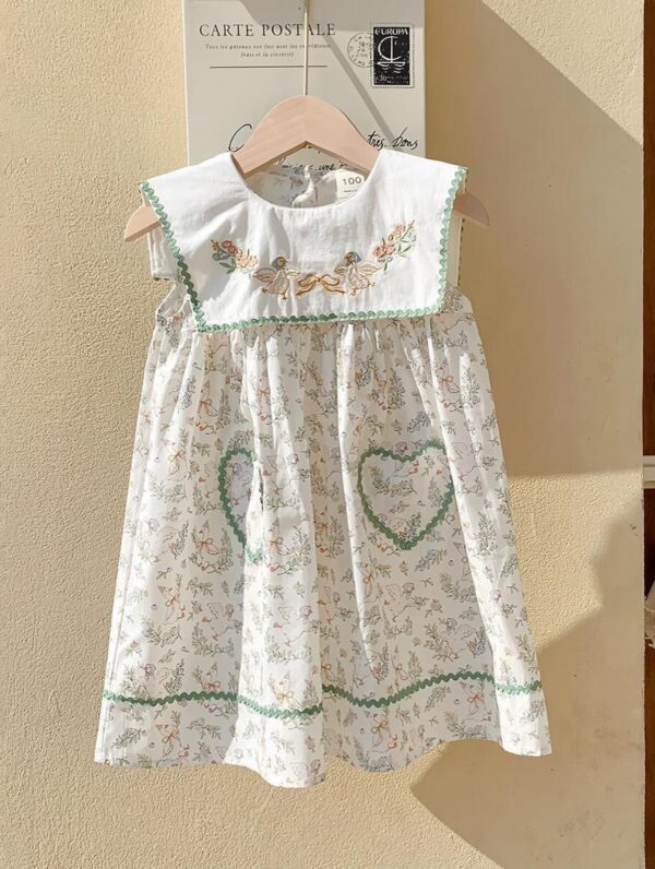 Baby Girl Dress Sleeveless Cotton Embroidery