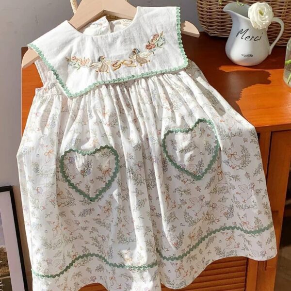 Baby Girl Dress Sleeveless Cotton Embroidery