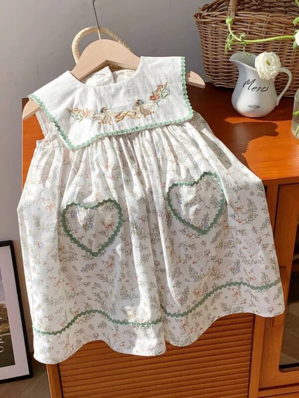 Baby Girl Dress Sleeveless Cotton Embroidery