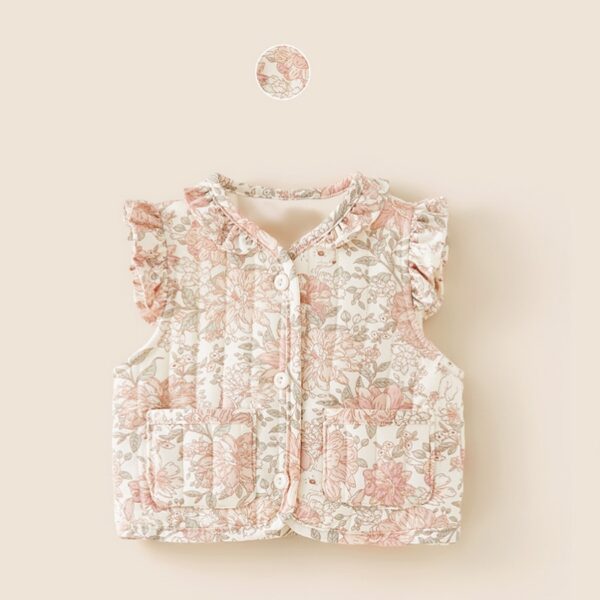 Girls Quilted Sleeveless Jacket