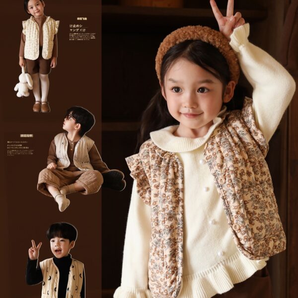 Girls Quilted Sleeveless Jacket