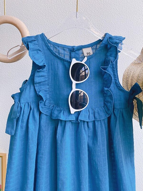 Girls Ruffles Detail Fit & Flare Dress With Hat