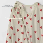 Bamboo sleepsuit with reversible mittens & footie