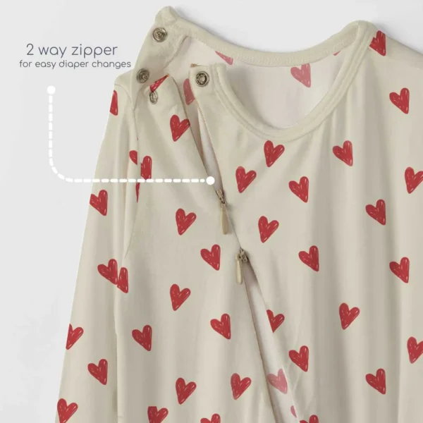 Bamboo sleepsuit with reversible mittens & footie