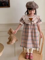 Girls Checked Cotton A-Line Dress