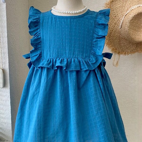 Girls Ruffles Detail Fit & Flare Dress With Hat