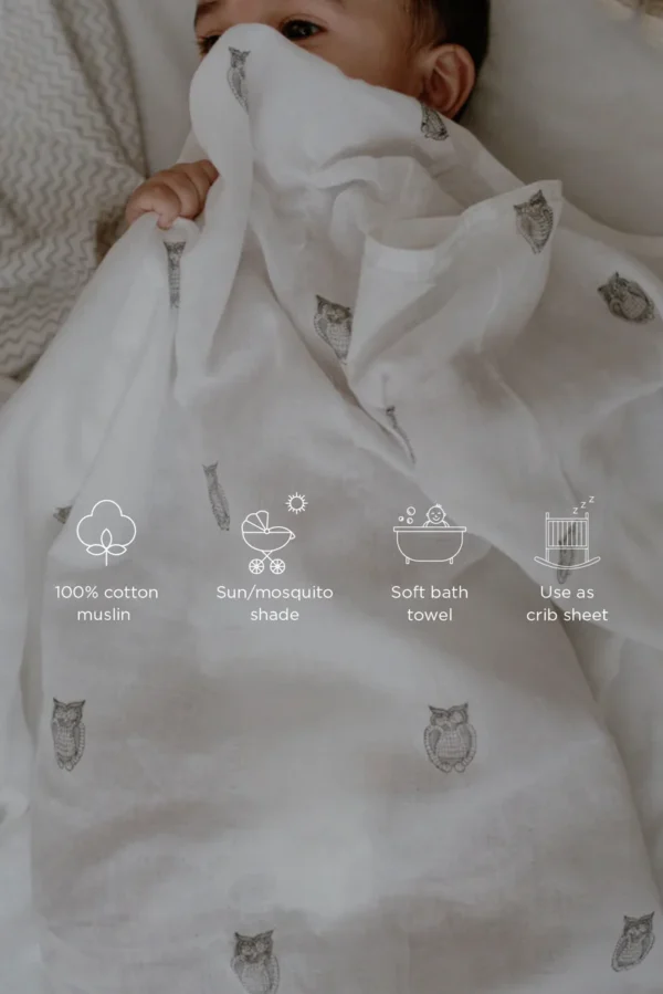 Owl Muslin Swaddle Set