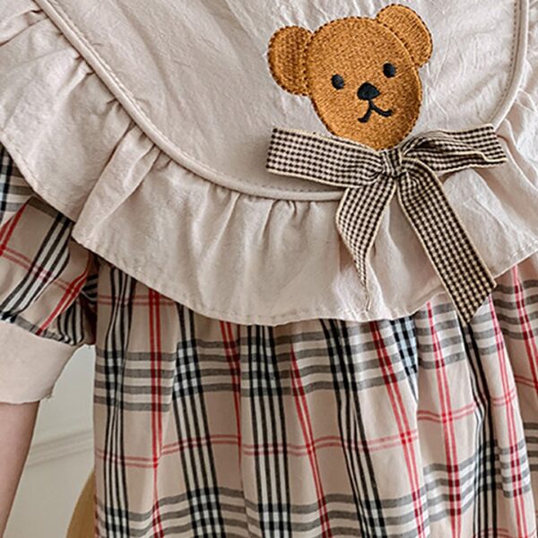 Girls Checked Cotton A-Line Dress