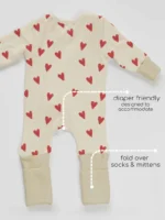 Bamboo sleepsuit with reversible mittens & footie